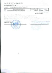 ООО ДОСТ-Н акт за январь 2016